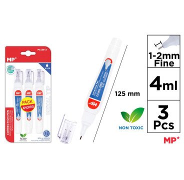 3 CORRECTOR BLIGRAFO PUNTA 1.2MM 4ML