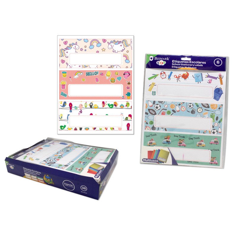 ETIQUETA ESCOLAR GIGANTE  20*8CM 6PCS