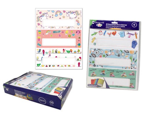 ETIQUETA ESCOLAR GIGANTE  20*8CM 6PCS