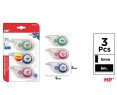 PACK 3  CINTA CORRECTOR 5MM*8M
