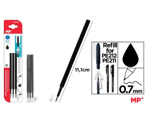 3 RECAMBIO PARA BOLIGRAFO BORRABLE NEGRO