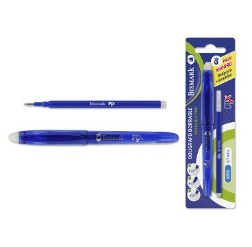 Boligrafo borrable  azul + 1recambio