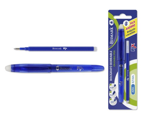 Boligrafo borrable  azul + 1recambio