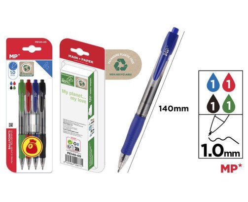 4 BOLIGRAFO PUNTA 1.0MM COLOR SURTIDO