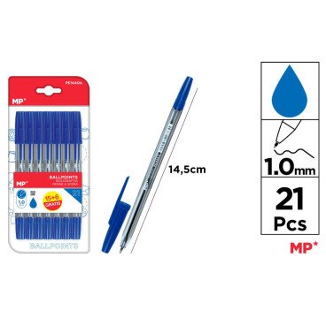 21 BOLIGRAFO 1.0MM AZULES