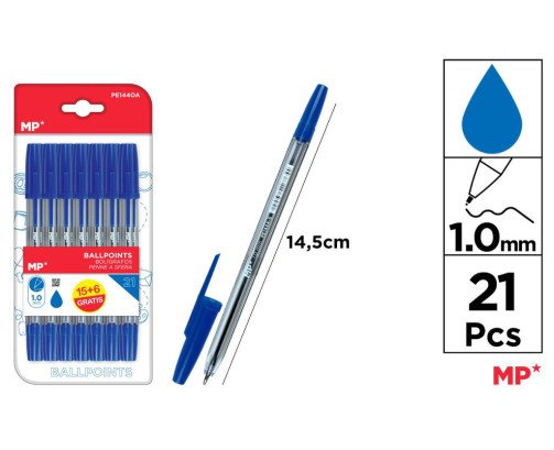 21 BOLIGRAFO 1.0MM AZULES