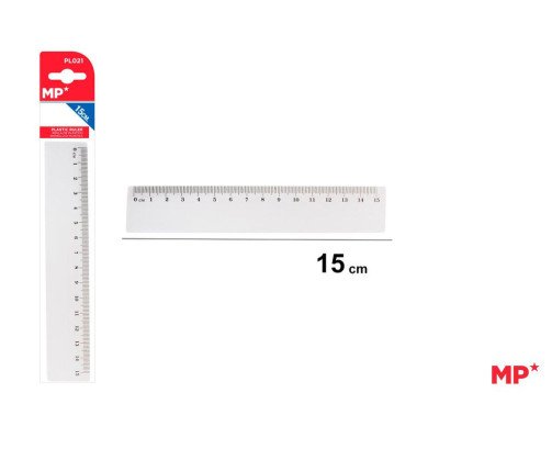 REGLA DE PLASTICO 15CM
