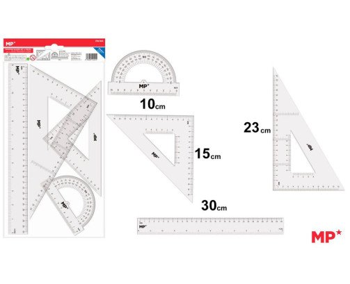 JUEGO DE 4 REGLAS PLASTICO 30CM