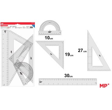JUEGO DE 4 REGLAS PLASTICO 30CM TAMAÑO GRANDE