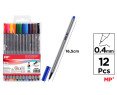 SET 12 ROTULADOR PUNTA FINA 0.4MM