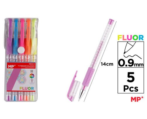 SET DE 5 BOLIGRAFOS FLUORESCENTES