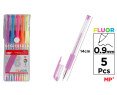 SET DE 5 BOLIGRAFOS FLUORESCENTES