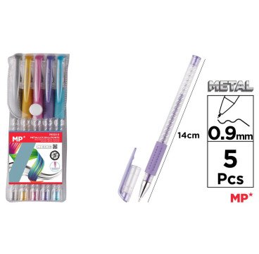 SET DE 5 BOLIGRAFOS METALIZADOS