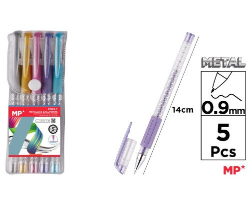 SET DE 5 BOLIGRAFOS METALIZADOS