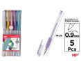 SET DE 5 BOLIGRAFOS METALIZADOS