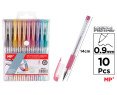 SET DE 10 BOLIGRAFOS METALIZADOS