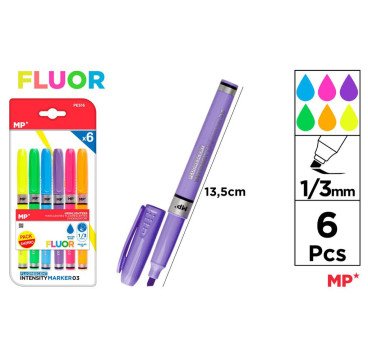 6 MARCADOR FLUORESCENTES PUNTA 1/3MM