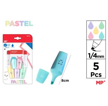 5MARCADOR MINI PASTEL 1/4MM 8CM
