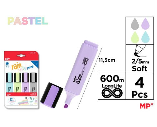 4 MARCADOR PÀSTEL 2/5MM