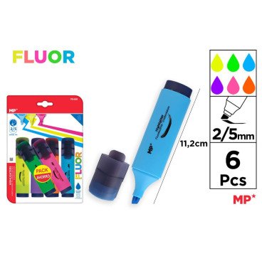 5 MARCADORFLUORESCENTES 2/5MM 11.2CM