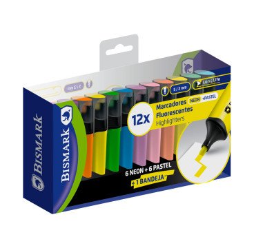 12 MARCADOR FLUORESCENTES 2/5MM 11.2CM