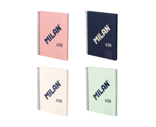 CUADERNOS A4 MILAN 430 TAPA CARTON DURO ,80HOJAS  DE UNA RAYA DE 95G