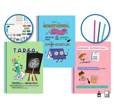 CUADERNOS A4 CON ANILLAS TAPA PLASTICO 120H CUADRICULADO 5*5MM 90GRS