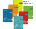 PACK 6 CUADERNOS COPIAMELA TAPA PLASTICO 3MM 80H 90GR