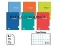 PACK 6 CUADERNOS TAPACARTON 4MM 80H 60GR