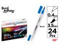 24 ROTULADOR LETTERING DOBLE PUNTA FINA 0.4MM Y PINTA PINCEL 3.5MM