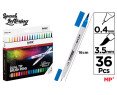 36 ROTULADOR LETTERING DOBLE PUNTA FINA 0.4MM Y PINTA PINCEL 3.5MM