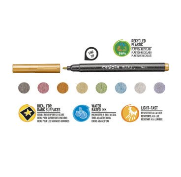 8 ROTULADORES METALLIC PUNTA FINA