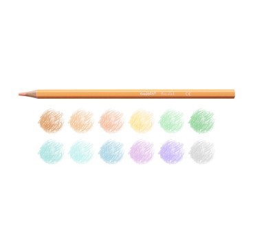 12 LÁPICES HEXAGONALES PASTEL