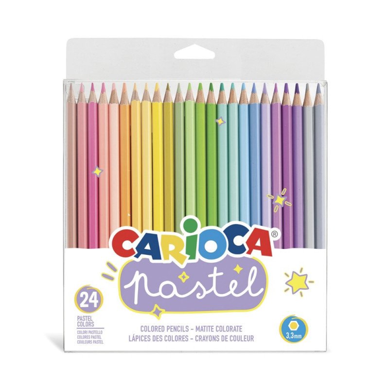 24 LÁPICES HEXAGONALES PASTEL
