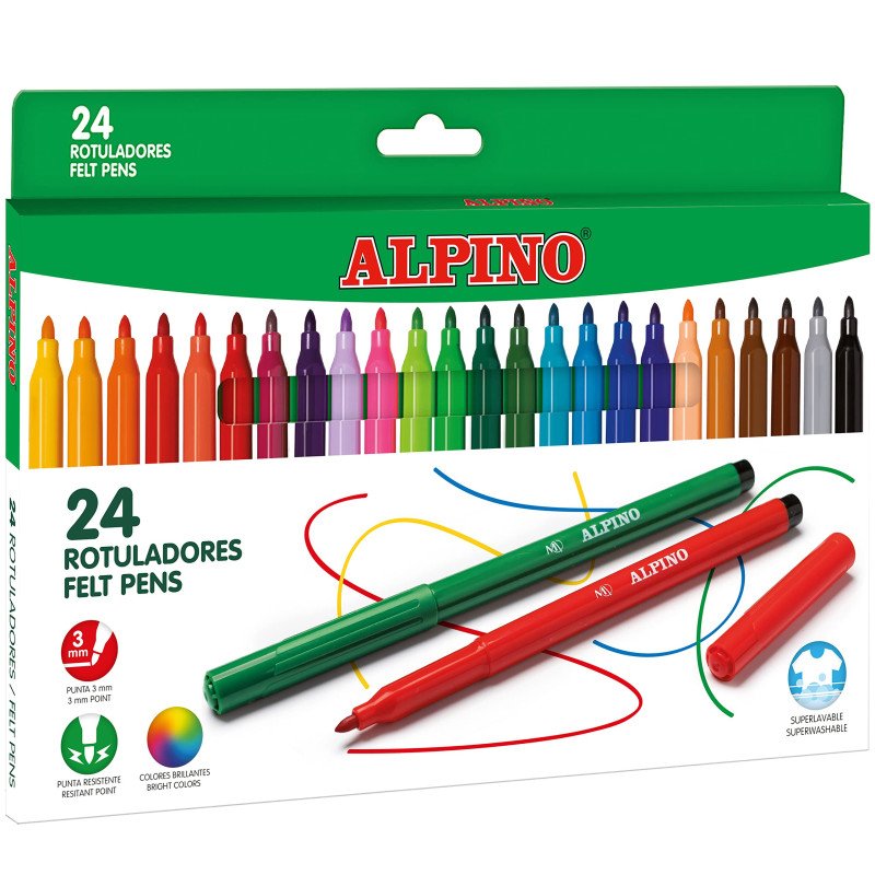 ROTULADORES 24 COLORES ALPINO