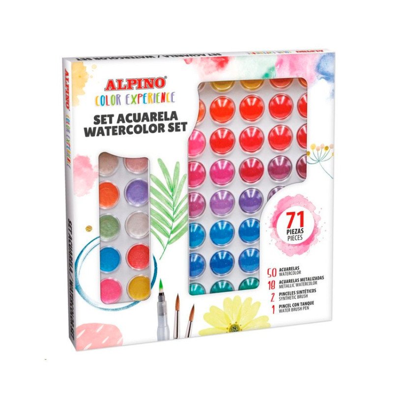ACUARELAS ALPINO 71 PIEZAS COLORES SURTIDOS REF. AQ1040