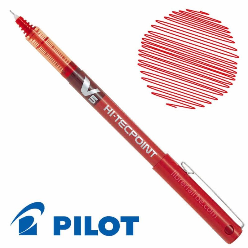 Pilot V5 HI-TECPOINT 0.5 ROJO TINTA LIQUIDA