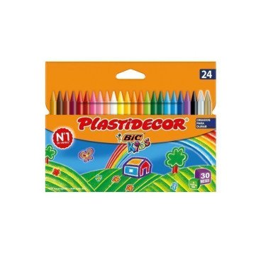 CERA DURA BIC PLASTIDECOR 24 COLORES SURTIDO