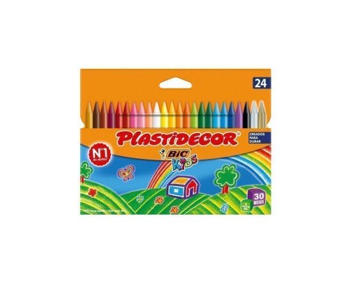 CERA DURA BIC PLASTIDECOR 24 COLORES SURTIDO