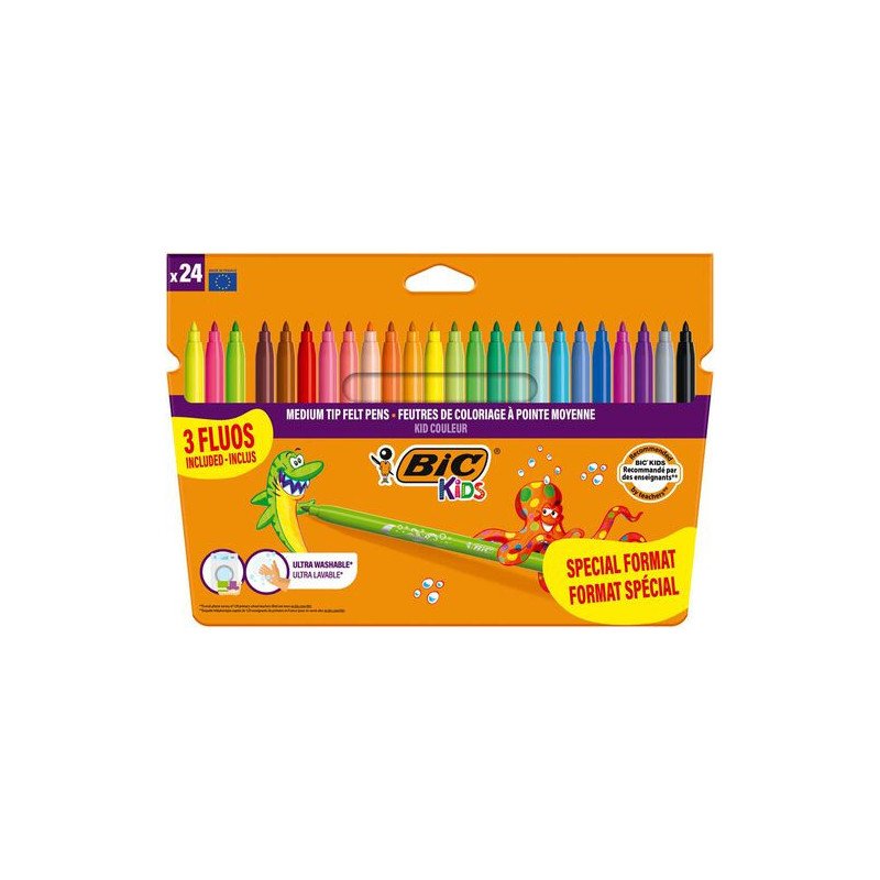 ROTULADOR BIC KID 18 COLORES LAVABLES