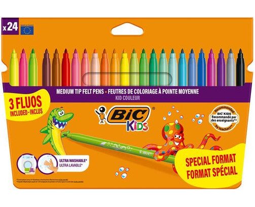 ROTULADOR BIC KID 18 COLORES LAVABLES