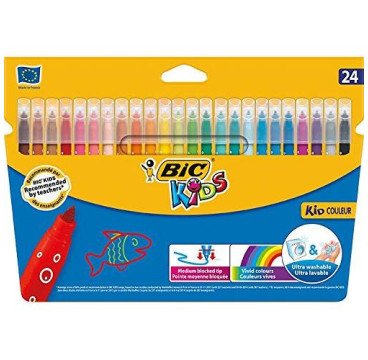 ROTULADOR BIC KID 24 COLORES LAVABLES