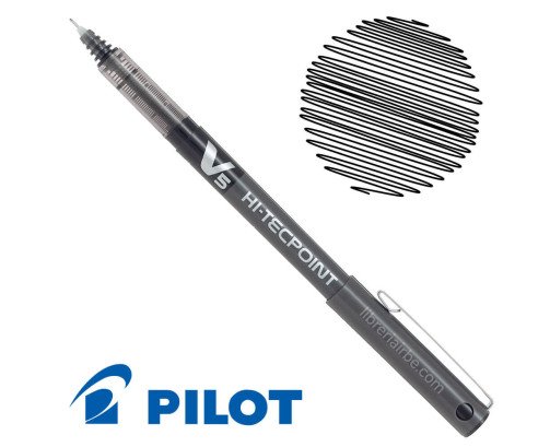 Pilot V5 HI-TECPOINT 0.5 NEGRA TINTA LIQUIDA
