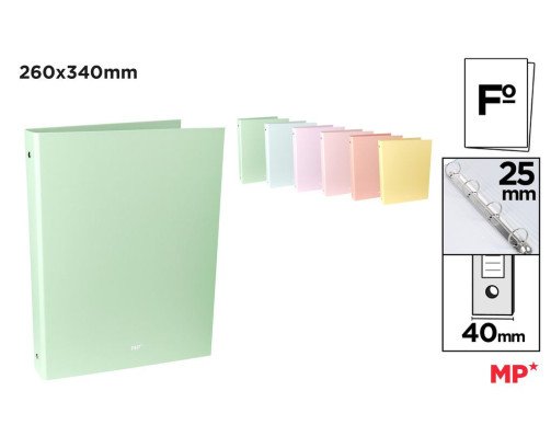 CARPETA A4 4ANILLAS COLOR PASTEL