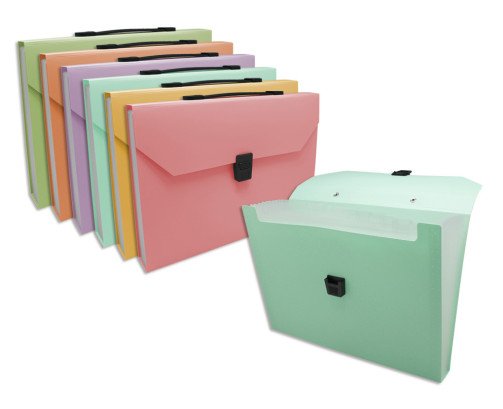 ARCHIVADOR TIPO MALETIN FUELLE 12 SEPARADORES A4