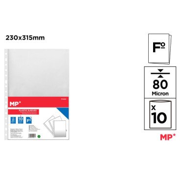 FUNDA DE PLASTICO 80MICRAS 10FUNDAS