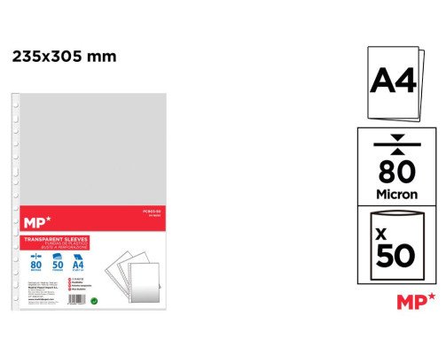 FUNDA DE PLASTICO 80MICRAS 50FUNDAS