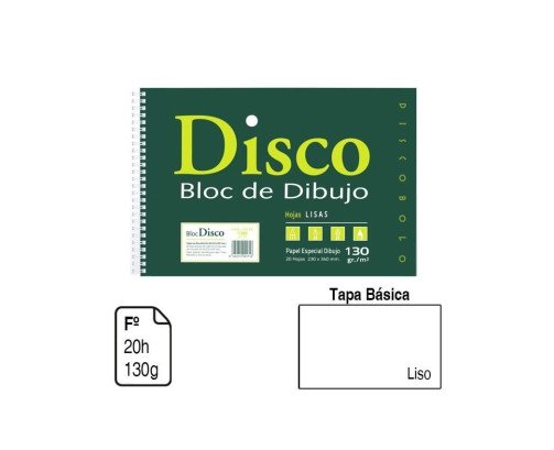 BLOC DE DIBUJO A4 20HOJAS 130G HOJAS LISAS