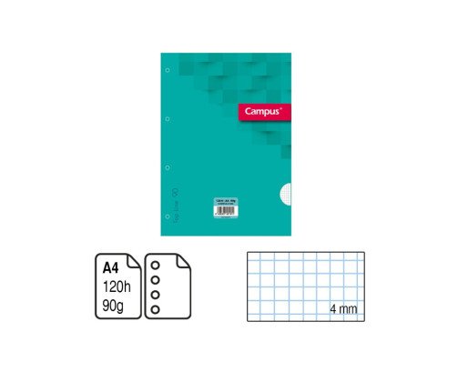 HOJAS DE REACMBIO 100+20H A4 90G CUADRICULA 4MM