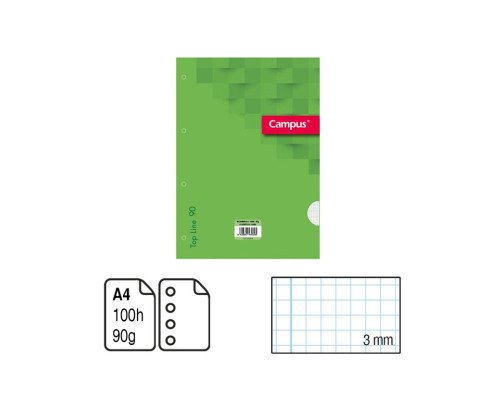 HOJAS DE REACMBIO 100H A4 90G CUADRICULA 3MM